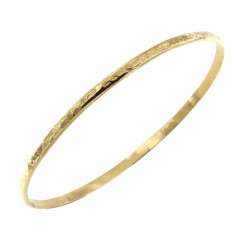 Bracelet Plaqué Or 1/2 Jonc 3 - Martelé