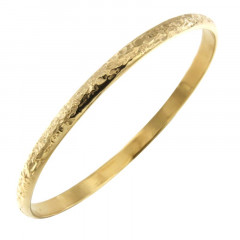 Bracelet Plaqué Or 1/2 Jonc 5 - Martelé
