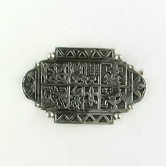 Broche Argent 7 PROVINCES RECT 4 BOULES           
