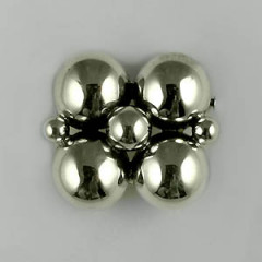 Broche Argent CARRE 4 BOULES + 3 BOULES           