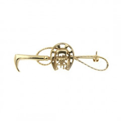 Broche Plaqué Or CRAVACHE/FER GM CALECHE        