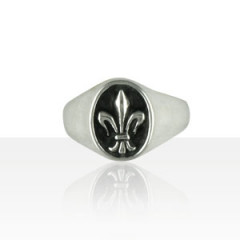 Chevalière Argent FLEUR DE LYS MM