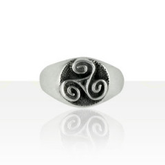 Chevalière Argent RONDE TRISKELL                  