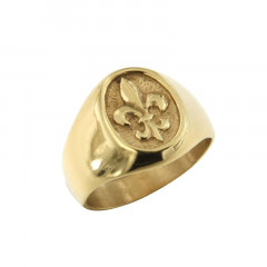 CHEVALIERE Plaqué Or FLEUR DE LYS MM