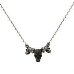 Collier Argent ANTIKA- T/Mort1&3 Bicolore - chaine forçat 45cm