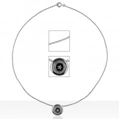 Collier Argent CREOLE ONYX 1 MOT/PM - 40CM      