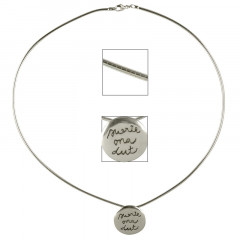 Collier Argent OMEGA 15/Médaille GRAFFITI SUERTE