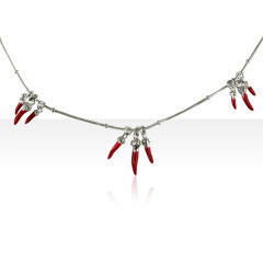 Collier Argent QDR Ble 3X3 PIMENTS LAQUE 1/2/3    