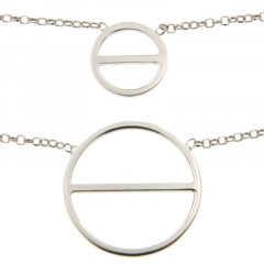 Collier Argent ROND Traverse Double rang 55cm