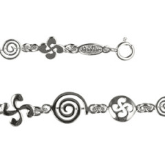 Collier Argent SPIRALE 3 CROIX BASQUE/2 JEREZ   