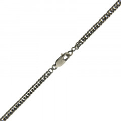 Collier Argt Gourmette Double PM- 50cm - Patinée