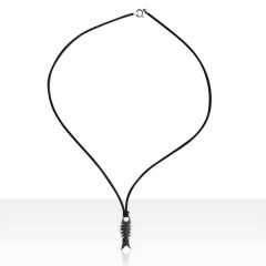 Collier GOMME NOIR + POISSON Argent MAORI         