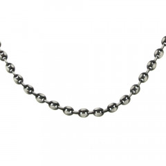 Collier grain de cafe Argent patiné 50cm