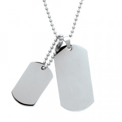 Collier plaque militaire GI en Acier