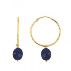 Créoles Plaqué Or OPL-GALEA OVALE FACETTE - Lapis - L: 3.7cm