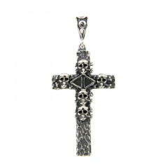 Croix Argent ANTIKA Tête de Mort