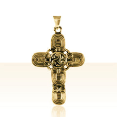 Croix Plaqué Or TRISKELL HIBOU                  