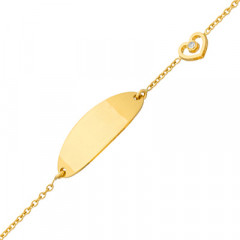 Gourmette bébé COEUR en Or 18 Carats