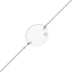 Gourmette enfant jeton Diamant Or blanc 750°°°