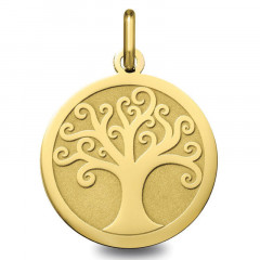 medaille bapteme arbre de vie Or jaune 18K