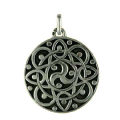 Médaille Argent TRISKELL RONDE GRAVEE PATINEE     