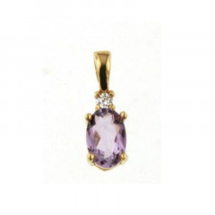 Pendentif Améthyste OVALE et Oxyde Or 375°°° 