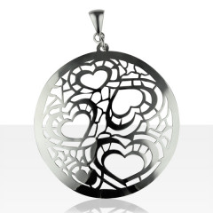 Pendentif Argent COEUR DECOUPE GM