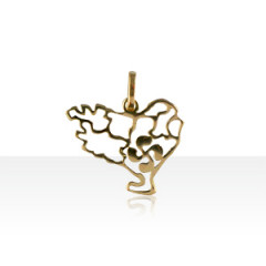 Pendentif Or CARTE PAYS BASQUE FILIGRANE 1          