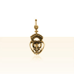 Pendentif Plaqué Or COEUR VENDEEN 2/FLEUR DE LYS