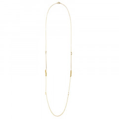 Sautoir Argent MASSAÏ  4 Cubes + 4 appliques Nacre 85cm - Doré