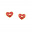 Boucles enfant coeur en Or 9 carats laque rose