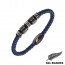 Bracelet ALL BLACKS cuir tressé bleu marine