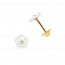 Boucles FLEUR en Nacre a vis - Or jaune