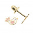 boucles d oreilles petite fille OISEAU coeur rose - vis