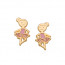 Boucles d'oreilles DANSEUSE Or 18 carats - Rose & Paillettes - Bijoux Enfant